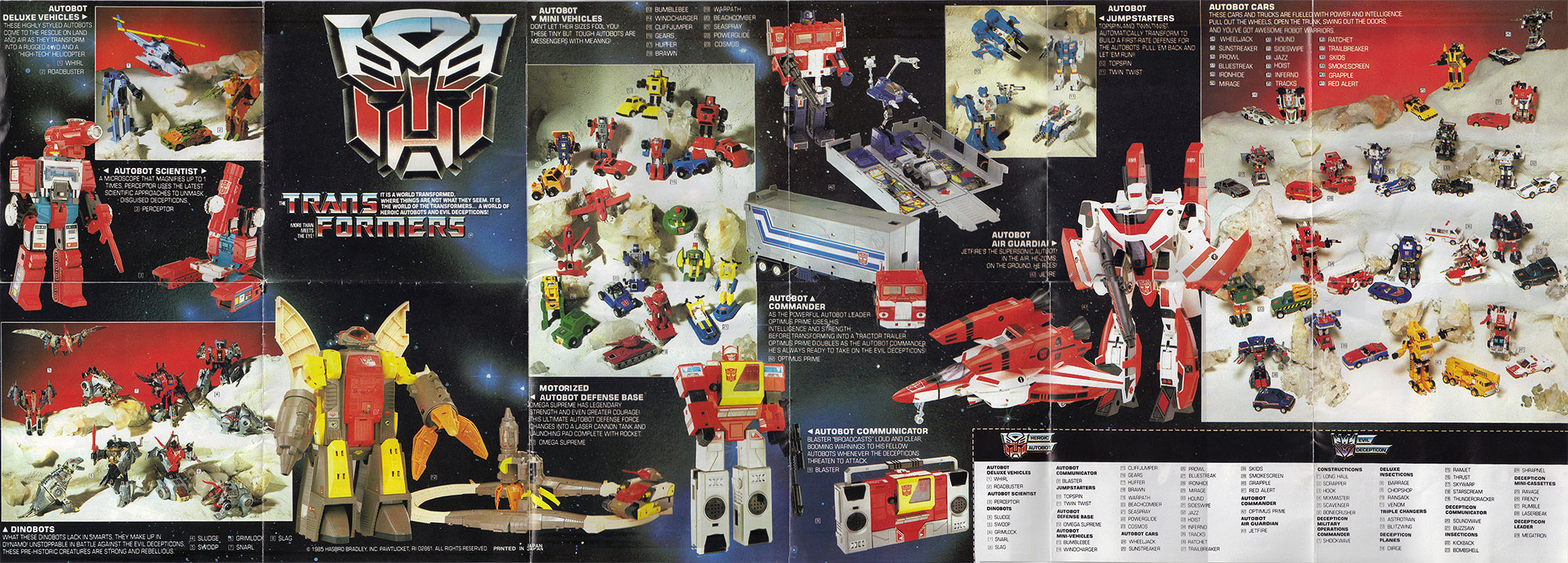 Transformers 1985 leaflet Autobots