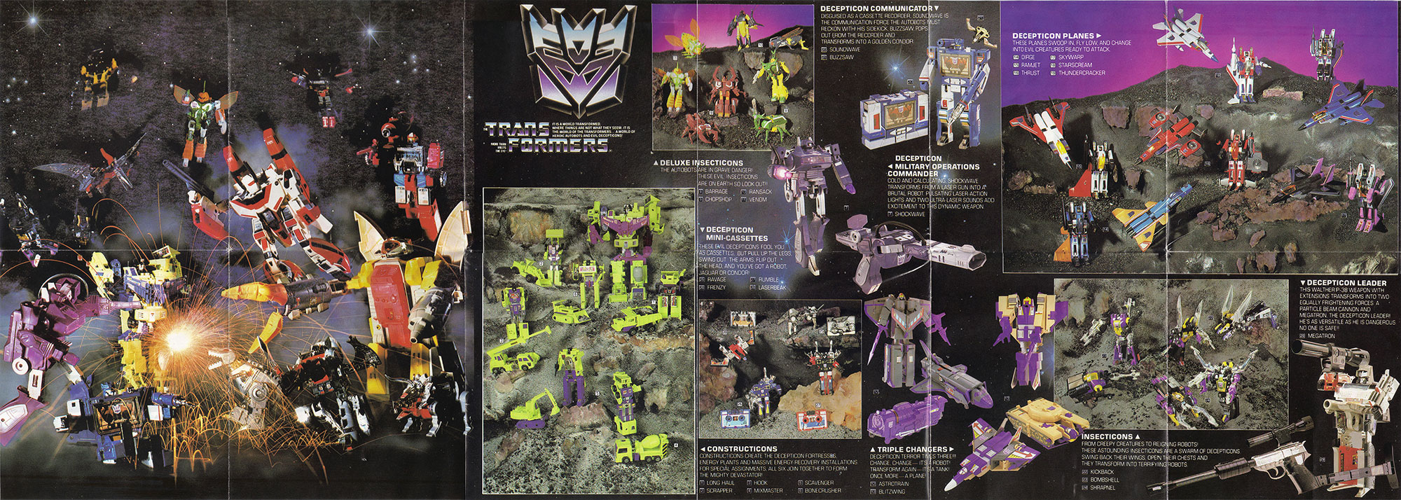Transformers 1985 leaflet Decepticons