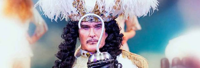 David Hasselhoff as Captain Hook in panto in Southend